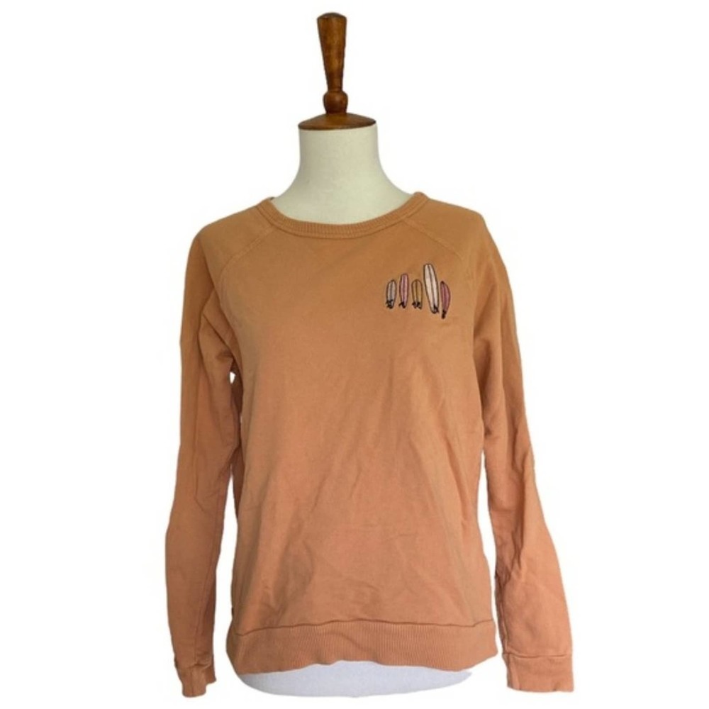 All Pima Apparel Her Waves Surfboard Crewneck Pullover Sweater Organic Cotton